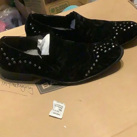 NWB AURELIO GARCIA Fiesso Suede Loafers with Studs - Picture 9 of 11